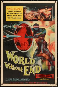 6j0170 WORLD WITHOUT END linen 1sh 1956 incredible Reynold Brown art hurls you into the year 2508!