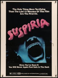 6k0151 SUSPIRIA 30x40 1977 classic Dario Argento horror, cool close up screaming mouth image!