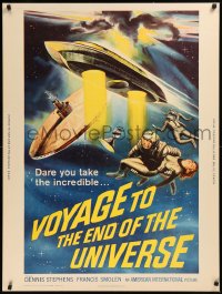 6k0152 VOYAGE TO THE END OF THE UNIVERSE 30x40 1964 AIP, Ikarie XB 1, cool outer space sci-fi art!