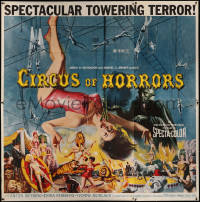 6k0019 CIRCUS OF HORRORS 6sh 1960 outrageous horror art of sexy trapeze girl hanging by neck, rare!