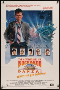 6k0077 ADVENTURES OF BUCKAROO BANZAI 1sh 1984 Peter Weller science fiction thriller, cool art!