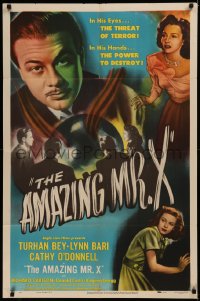 6k0079 AMAZING MR. X 1sh 1948 threat of terror in his eyes, in his hands, power to destroy, rare!