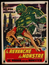 6k0156 REVENGE OF THE CREATURE Belgian 1955 great different art of monster holding sexy girl!