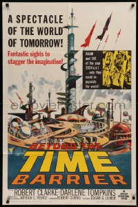6k0081 BEYOND THE TIME BARRIER 1sh 1959 Adam & Eve of the year 2024 repopulating the world, AIP!