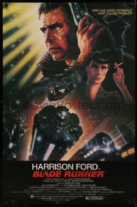 6k0217 BLADE RUNNER studio style 1sh 1982 Ridley Scott, John Alvin art of Harrison Ford & cast!