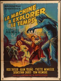6k0044 TIME MACHINE French 1p 1960 H.G. Wells, George Pal, wonderful art by Roger Soubie!