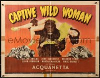 6k0157 CAPTIVE WILD WOMAN 1/2sh 1943 most classic image of ape carrying sexy Acquanetta, ultra rare!