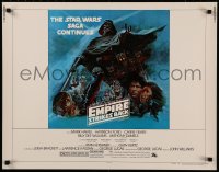 6k0161 EMPIRE STRIKES BACK style B 1/2sh 1980 George Lucas, cool Tom Jung art, dark blue style!