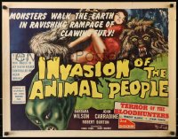 6k0164 INVASION OF THE ANIMAL PEOPLE/TERROR OF THE BLOODHUNTERS 1/2sh 1962 rampaging monsters!