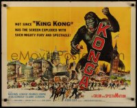 6k0166 KONGA 1/2sh 1961 great artwork of giant angry ape terrorizing city by Reynold Brown!