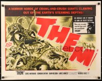 6k0026 THEM 1/2sh 1954 classic sci-fi, art of horror horde of giant bugs terrorizing people!