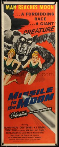 6k0183 MISSILE TO THE MOON insert 1958 giant fiendish creature, a strange and forbidding race, rare!