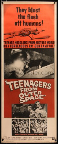 6k0189 TEENAGERS FROM OUTER SPACE insert 1959 thrill-crazed hoodlums on horrendous ray-gun rampage!