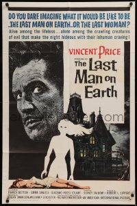 6k0116 LAST MAN ON EARTH 1sh 1964 AIP, Vincent Price among the lifeless, cool Reynold Brown art!
