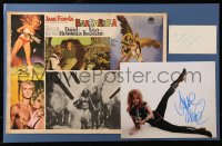 6k0042 BARBARELLA signed 15x23 matted display 1980s by Jane Fonda & John Phillip Law, ready to frame!