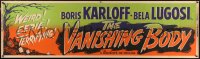 6k0008 BLACK CAT paper banner R1953 Boris Karloff, Bela Lugosi, The Vanishing Body, ultra rare!
