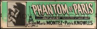 6k0013 MYSTERY OF MARIE ROGET paper banner R1951 pretty Maria Montez, Phantom of Paris, ultra rare!