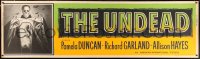 6k0016 UNDEAD paper banner 1957 Kallis art of huge skeleton & Pamela Duncan, Roger Corman, rare!