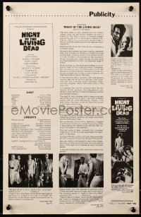 6k0069 NIGHT OF THE LIVING DEAD 2pg pressbook 1968 George Romero classic, they lust for human flesh!