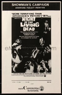 6k0070 NIGHT OF THE LIVING DEAD 4pg pressbook 1968 George Romero classic, they lust for human flesh!