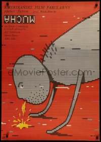 6k0194 FLY Polish 27x37 1987 David Cronenberg, Jeff Goldblum, different bizarre art by Skorwider!