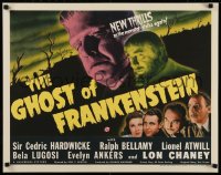 6k0231 GHOST OF FRANKENSTEIN 22x28 REPRO poster 2000s Lon Chaney, Lugosi, image from half-sheet!