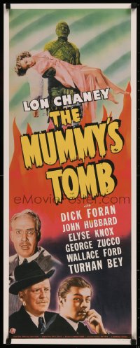 6k0230 MUMMY'S TOMB 14x36 REPRO poster 2000s Lon Chaney Jr, Universal horror, image from insert!