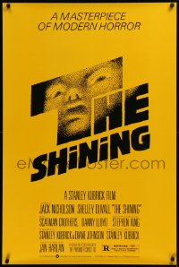 6k0225 SHINING 1sh 1980s studio re-strike, Stephen King & Stanley Kubrick horror, Saul Bass!