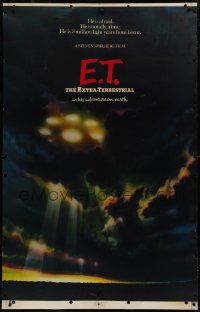 6k0002 E.T. THE EXTRA TERRESTRIAL 36x56 plastic litho sheet 1982 spaceship in clouds by Alvin, rare!