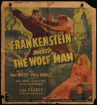 6k0032 FRANKENSTEIN MEETS THE WOLF MAN WC 1943 art of Bela Lugosi & Lon Chaney Jr. + Ilona Massey!
