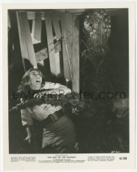 6m0011 DAY OF THE TRIFFIDS 8x10.25 still 1962 great close up of girl attacked by wacky plant monster!
