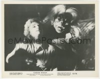 6m0031 VOODOO WOMAN 8x10.25 still 1957 close up of creepy monster with unconscious Mary Ellen Kaye!