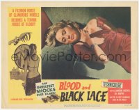 6m0061 BLOOD & BLACK LACE LC #1 1965 Mario Bava, a glamorous fashion house becomes a house of blood!