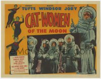 6m0068 CAT-WOMEN OF THE MOON LC 1953 campy cult classic, close up of astronauts in space suits!