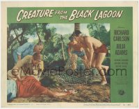 6m0075 CREATURE FROM THE BLACK LAGOON LC #6 1954 divers Carlson & Denning catch the monster in net!