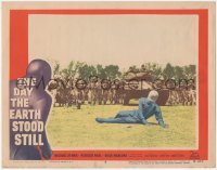 6m0085 DAY THE EARTH STOOD STILL LC #6 1951 Rennie in space suit injured on ground by soldiers!