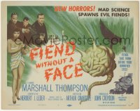 6m0098 FIEND WITHOUT A FACE TC 1958 giant brain & sexy girl in towel, mad science spawns evil!