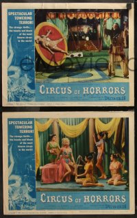 6m0271 CIRCUS OF HORRORS 3 LCs 1960 one man's lust made men into beasts & stripped women of souls!