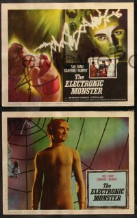 6m0245 ELECTRONIC MONSTER 8 LCs 1960 Rod Cameron, w/cool tc art of sexy girl shocked by electricity!