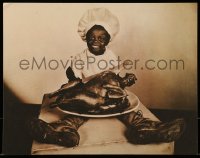 6p0129 BILLIE 'BUCKWHEAT' THOMAS deluxe 11x14 REPRO 1980s dressed as a chef with Thanksgiving turkey!