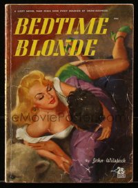 6p0277 BEDTIME BLONDE paperback book 1950 peeks into every boudoir of show-business, rare!