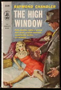 6p0285 HIGH WINDOW paperback book 1955 James Meese cover art of Philip Marlowe, Raymond Chandler!