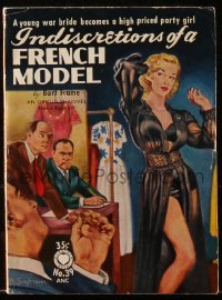 6p0287 INDISCRETIONS OF A FRENCH MODEL paperback book 1953 war bride becomes high priced party girl!