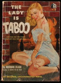 6p0289 LADY IS TABOO paperback book 1951 men paid for her kisses - but she paid for her sins, rare!