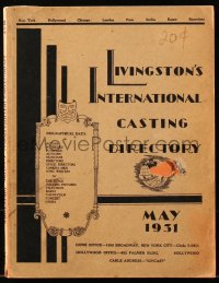 6p0064 LIVINGSTON'S INTERNATIONAL CASTING DIRECTORY softcover book 1931 Edward G. Robinson & more!