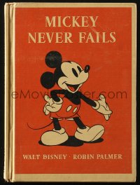 6p0395 MICKEY MOUSE hardcover book 1939 Mickey Never Fails by Robin Palmer, Walt Disney!