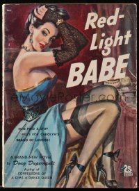 6p0294 RED-LIGHT BABE paperback book 1950 men paid a stiff price for her brand of loving, rare!