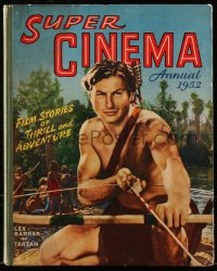 6p0416 SUPER CINEMA ANNUAL English hardcover book 1952 Tarzan, film stories of thrill & adventure!