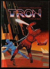 6p0421 TRON hardcover book 1982 cool Walt Disney Productions pop-up story!