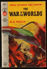 6p0299 WAR OF THE WORLDS paperback book 1953 H.G. Wells sci-fi classic, Albert Nozaki art!